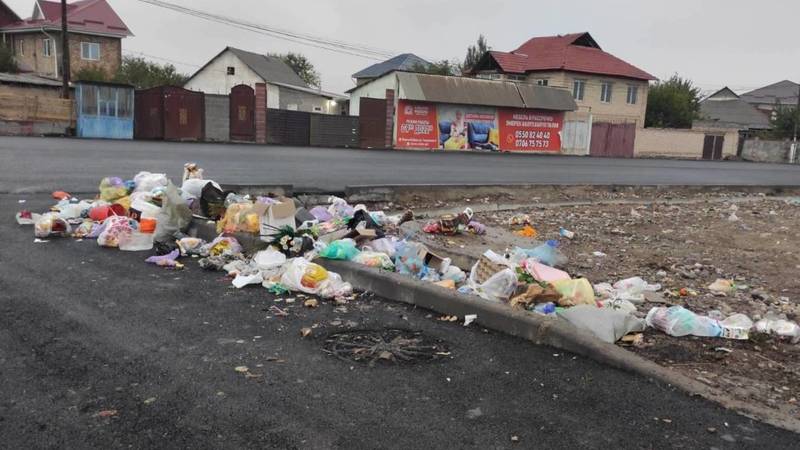 Горожанин жалуется на мусор на ул.Шералиева. Фото