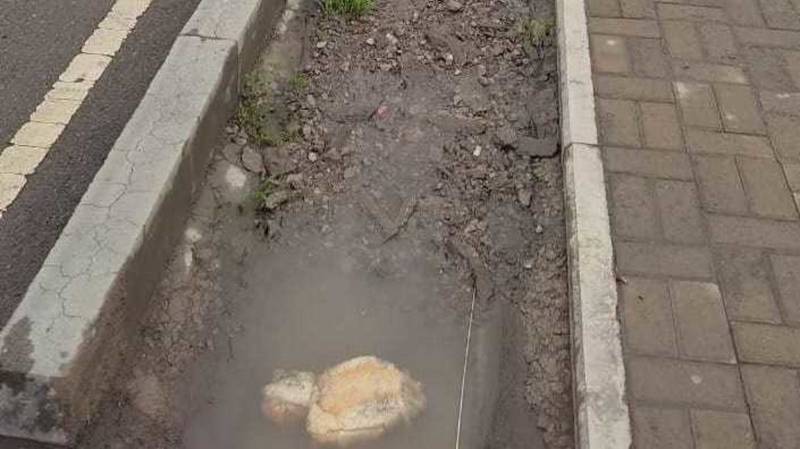 На Малдыбаева арык забит землей, вода вытекают на дорогу и тротуар. Фото горожанина