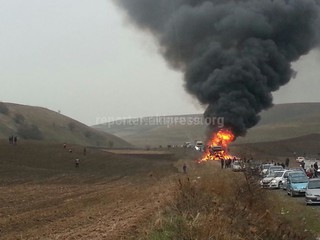 <b>Видео</b> возгорания «КамАЗа» в Жалал-Абадской области