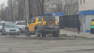 Водитель Toyota FJ Cruiser припарковался на газоне на Московской-Усенбаева