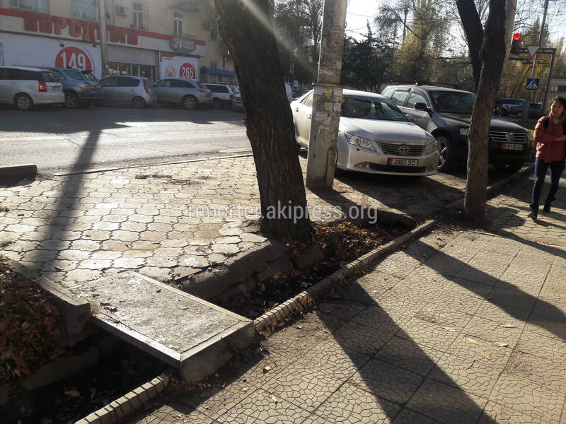 Ограничители парковки на Логвиненко-Боконбаева демонтированы (фото)