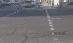 На Ахунбаева–Токтоналиева неправильно расположена пешеходная разметка (видео)
