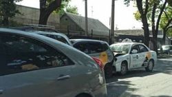 На ул.Абдрахманова произошло ДТП с участием 4 машин. Фото очевидца
