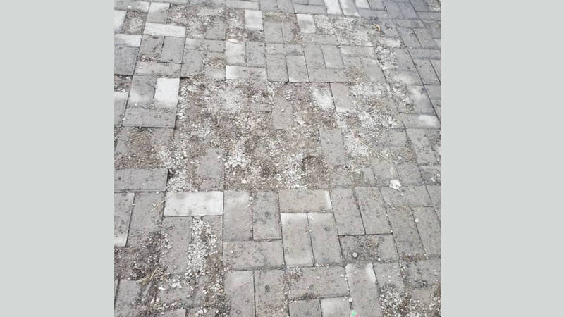 Бишкекчанин возмущен качеством тротуара по улице Каралаева