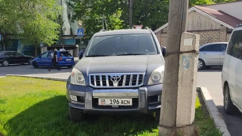 «Крузак» припарковался на газоне на Фрунзе. Фото