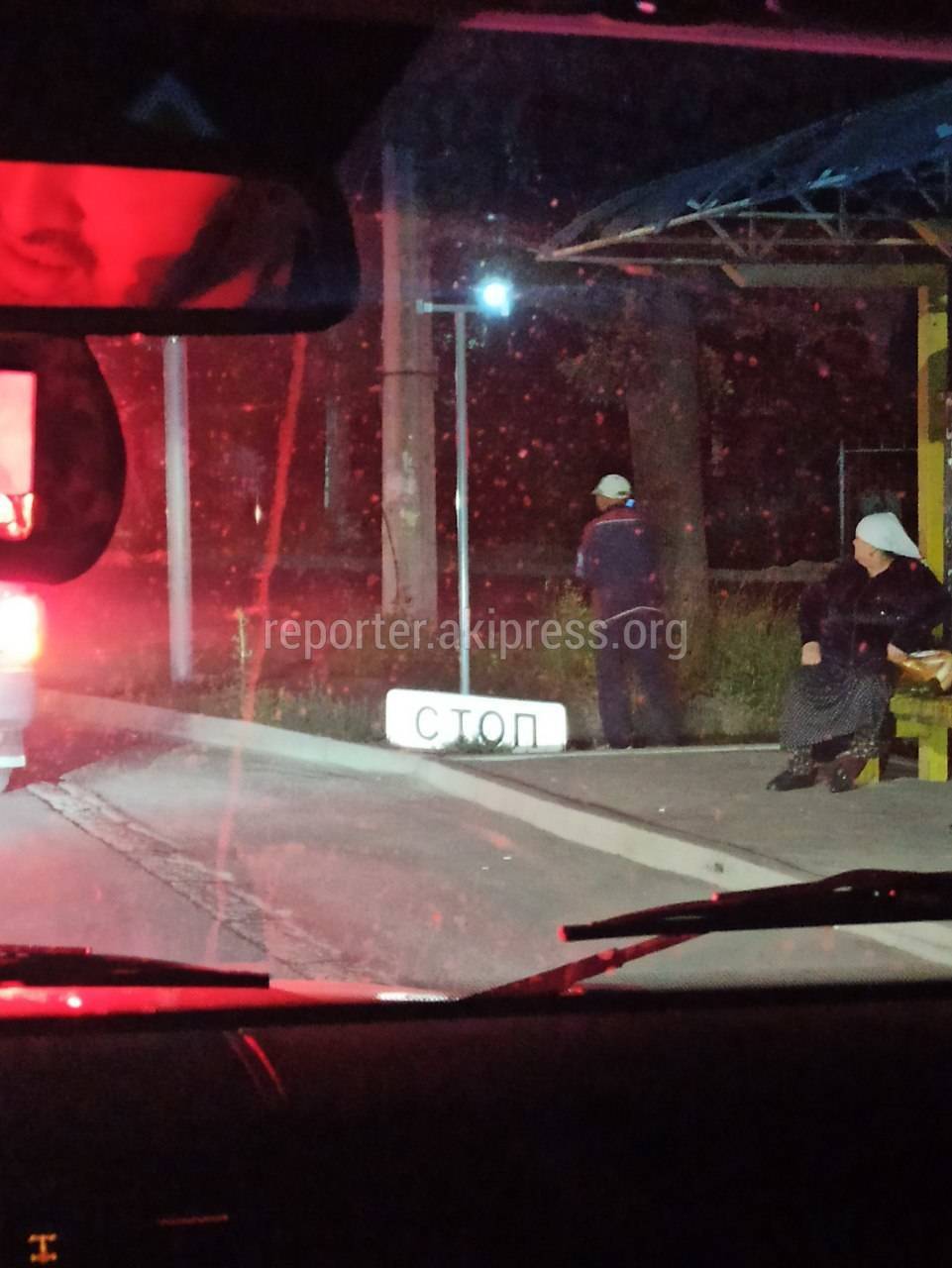 В Рабочем городке мужчина справил нужду на остановке. Фото