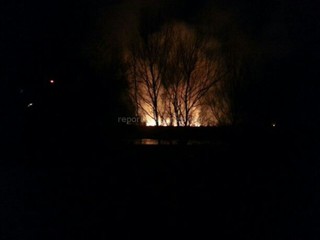 На объездной дороге ночью произошел пожар (фото)