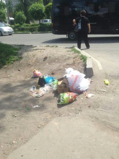 На пересечении проспекта Жибек Жолу и улицы Школьной лежит мусор, - бишкекчанин (фото)