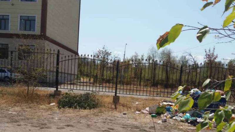 В Кара-Балте на улице Ленина из-за близко расположенных к жилому дому мусорных баков невозможно открыть окна, - житель (фото)