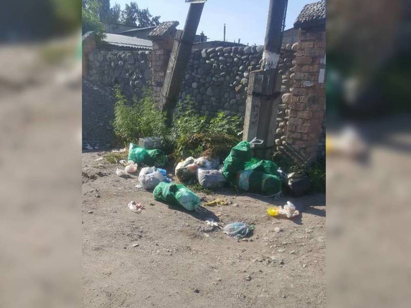 Горожанин жалуется на мусор на пересечении улиц Манаса и Васильева