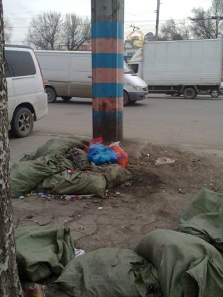 По ул. Жибек Жолу напротив Аламединского рынка в течение 5 дней не убирают мусор <b>(фото)</b>