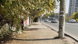 На Ахунбаева нет тротуара. Фото