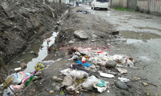 <b>Кыргызча</b>: Зачем на обочинах некоторых улиц города вырыты ямы, в которых скапливается мусор? - читатели <b><i>(фото)</i></b>