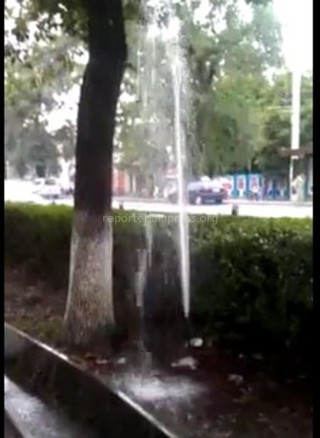 Второй месяц возле здания Министерства экономики вода льет фонтаном, - читатель <b><i>(видео)</i></b>