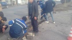 «Бишкекасфальтсервис» сделал ямочный ремонт на проспекте Чуй. Фото