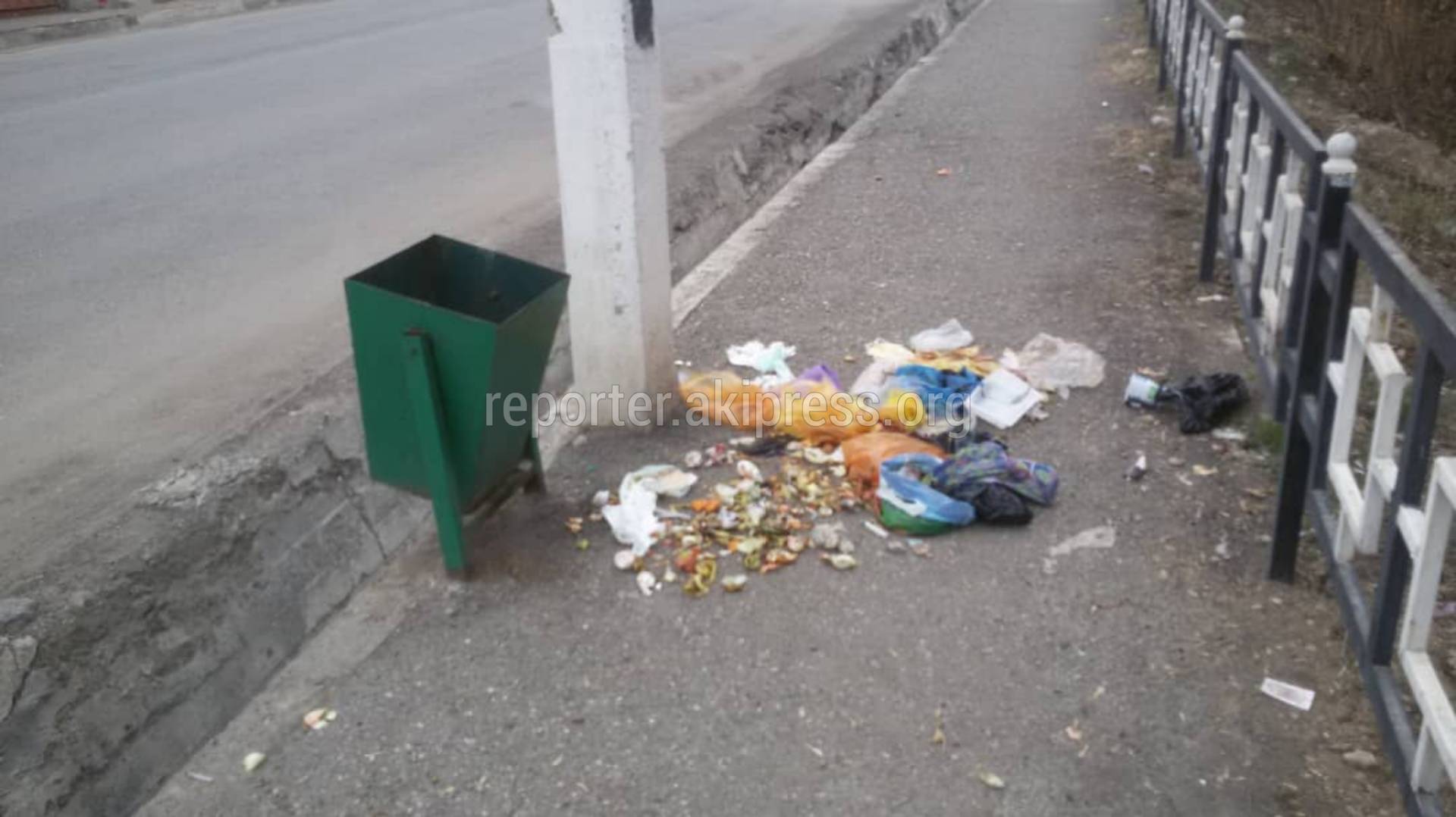 В Оше на ул.Тилек Баатыра не убирают мусор. Фото горожанина