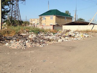 Уже 2 месяца лежит свалка строительного и бытового мусора на Айни-Осмонова, - читатель <b><i>(фото)</i></b>