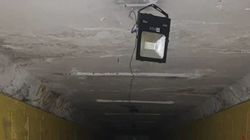 В подземке на Советской-Саманчина нет освещения. Фото
