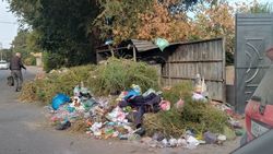 Гора мусора на улице Тульской. Фото
