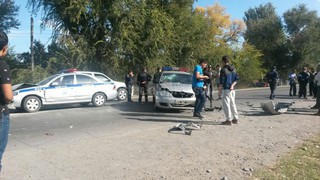 В Жайыльском районе произошло ДТП с участием 4 авто, два из них патрульные ДПС, - очевидец <b><i>(фото)</i></b>