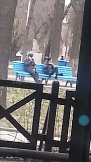 Девушка в форме залезла на скамейку ногами <i>(фото)</i>