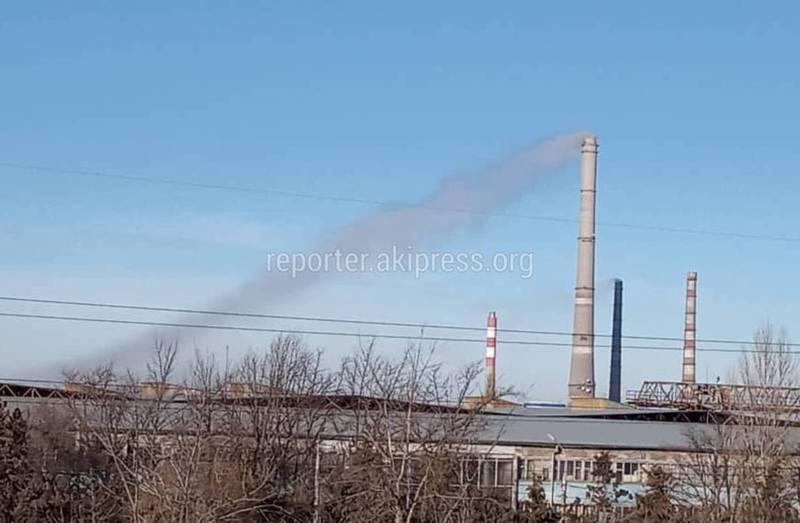Видео, фото — Дым от ТЭЦ валит в сторону центра Бишкека