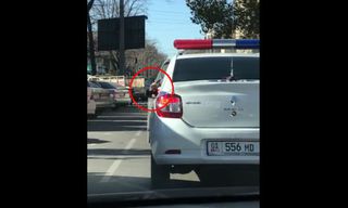 Сотрудник МВД щелкал семечки и выбрасывал шелуху из окна машины <i>(видео)</i>