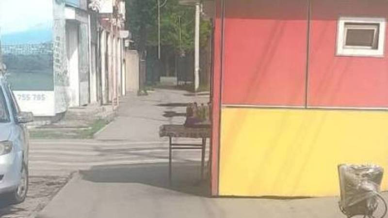 На Жибек Жолу павильон установлен на тротуаре. Фото горожанина