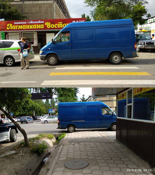 Парковка на пешеходном переходе на ул.Суюмбаева