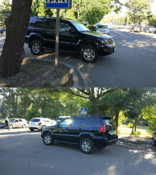 Парковка на пешеходном переходе на Медерова-Тыныстанова
