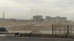 В Бишкеке поднялся сильный ветер. Видео