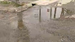 На проспекте Чуй вода из склада топит тротуар. Видео