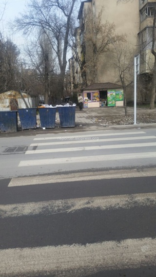 На Шевченко-Боконбаева мусорные контейнеры будут убраны с пешеходного перехода, - пресс-служба