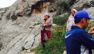 В заповеднике в Баткенской области женщина спокойно гуляла с букетом из сорванных редких цветов Айгуль, - читатель <b><i>(фото)</i></b>