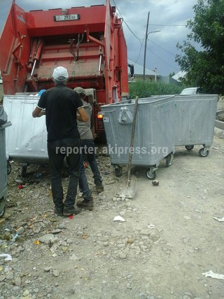 Мусорные баки в мкр Тунгуч вынесены на проезжую часть в связи с ремонтом дорог, - «Тазалык»