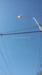 В Бишкеке на улице Аалы Токомбаева днем горит свет, - читатель (фото)