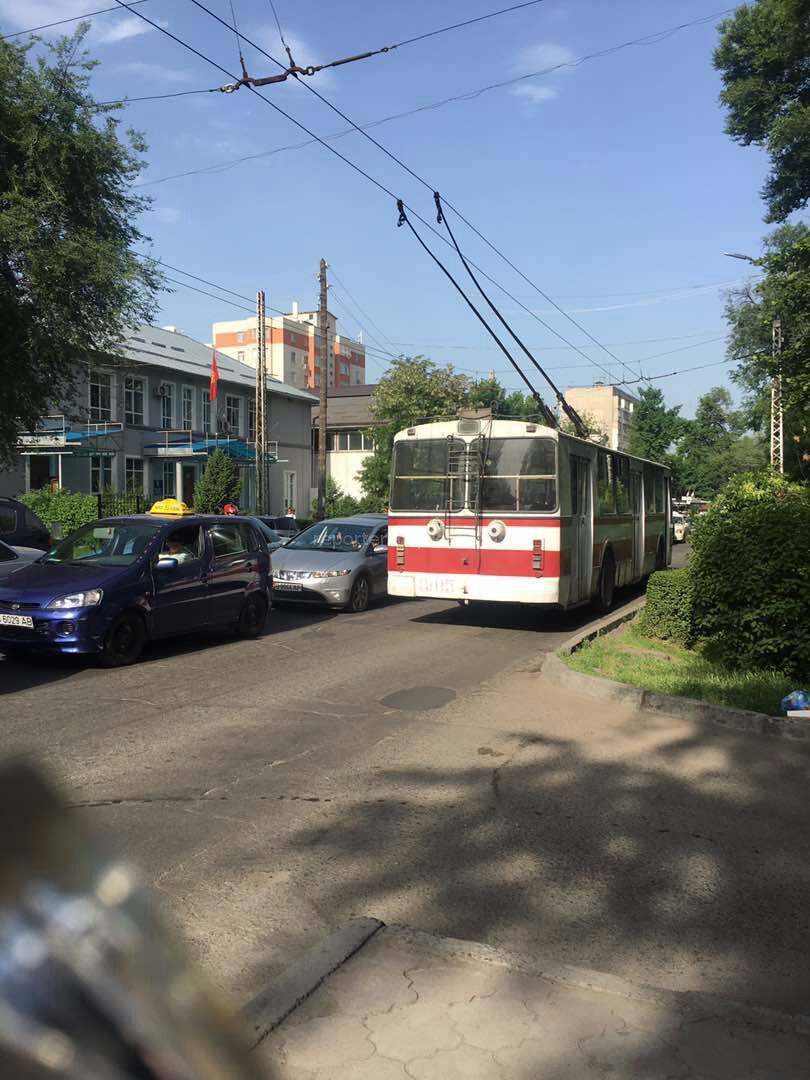 Троллейбус, останавливаясь на остановках на ул.Московской, не открывал  двери, за ним бежала бабушка (видео)