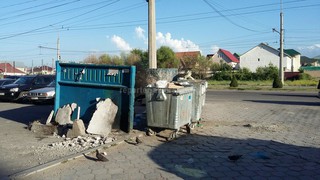 На Южной магистрали перед улицей Баха не установили навес для мусорных контейнеров, - бишкекчанин (фото)