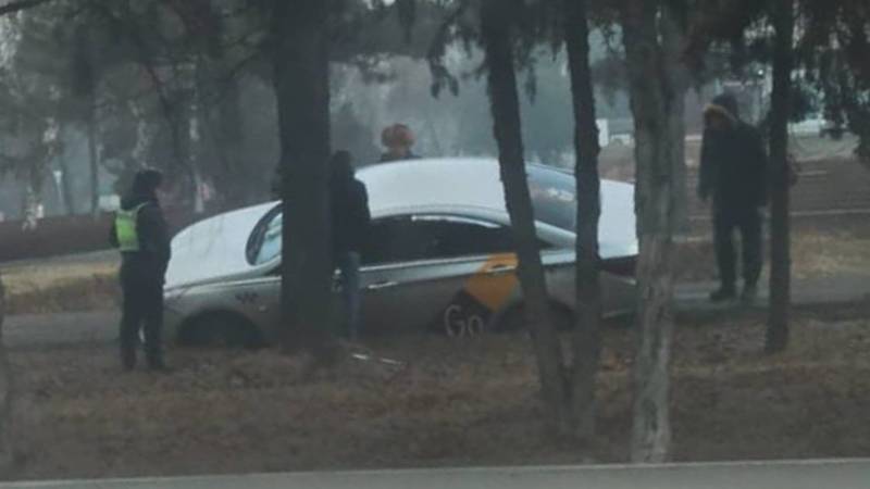 Машина «Яндекс Go» вылетела с дороги. Фото