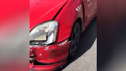 «Хонда» из «Яндекс Такси» столкнулась с «Тойотой». Видео с места аварии