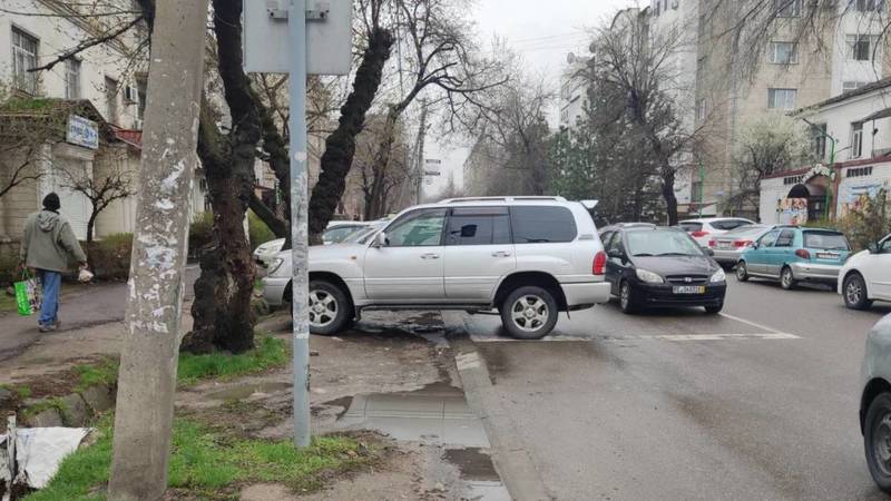 Lexus припаркован в неположенном месте на Московской. Фото