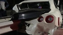 Nissan GT-R разбился по дороге в аэропорт. Видео и фото