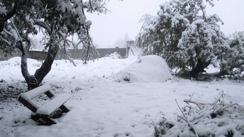 Снег в селе Кой-Таш. Фото