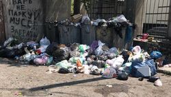 На проспекте Чуй не убирают мусор, пакеты валяются на земле. Фото