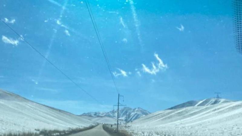 Водитель сфотал облака в форме слова «Аллах» в Кочкорском районе. Фото
