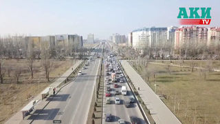 Пробка на пересечении проспекта Чынгыза Айтматова и улицы Масалиева