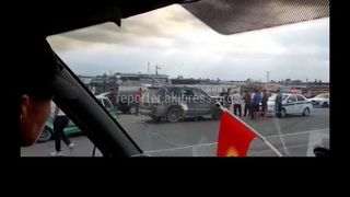 В Токмоке на объездной произошла авария. Видео