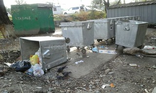 Читатель недоволен состоянием территории новых мусорных баков, установленных на Усенбаева-Линейной (фото)