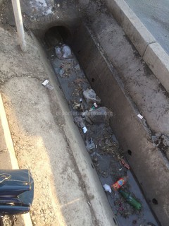На улице Суеркулова в Бишкеке в канале лежит много мусора, - читатель (фото)