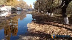 Утечка дизтоплива на центральной дороге села Киргшелк <i>(видео)</i>